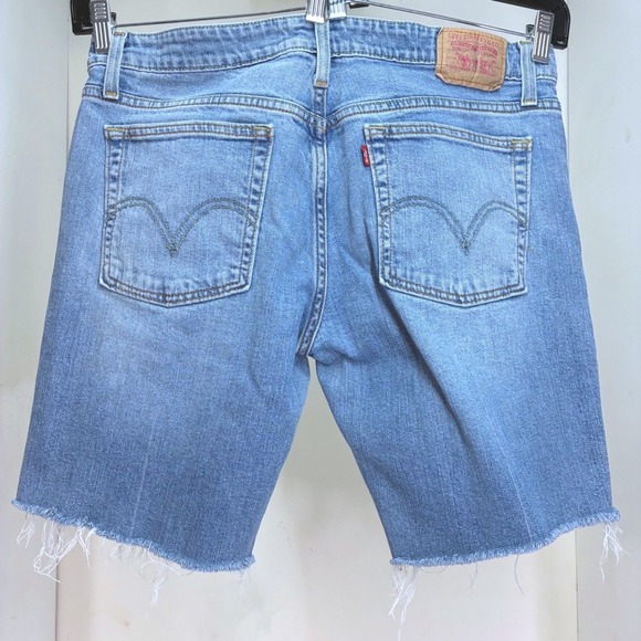 Levi's Pants - Levis 518 Superlow Denim Shorts Light Wash Raw Hem 13M JR Womens Blue Cutoffs